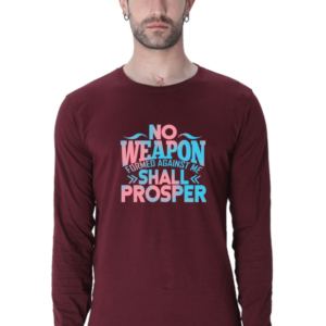 No Weapon Shall Prosper Male Round Neck Full Sleeve Classic T-Shirt