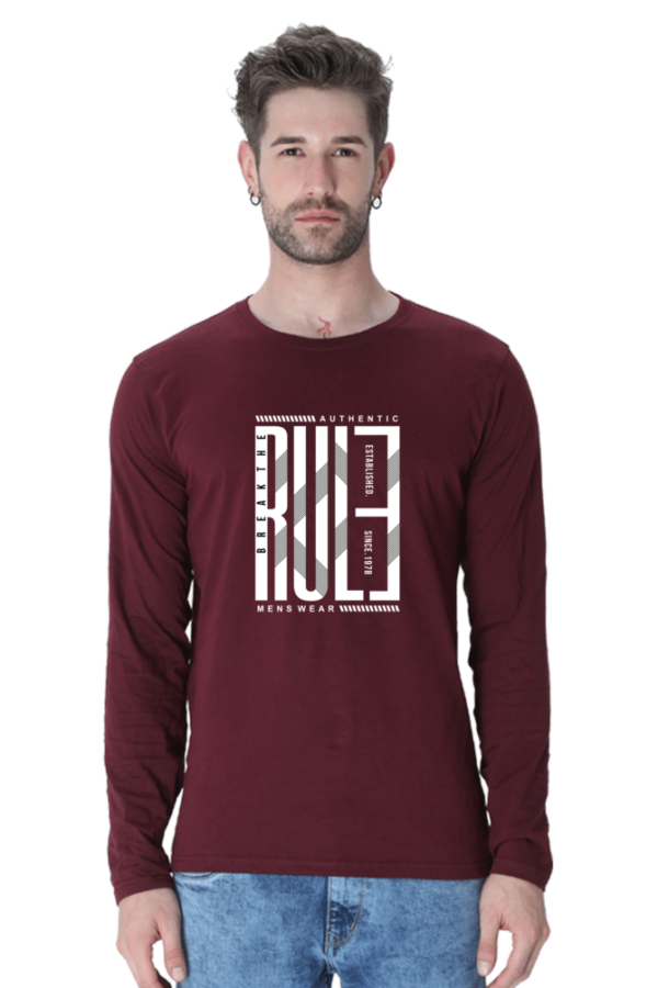 Break The Rule Male Round Neck Full Sleeve Classic T-Shirt