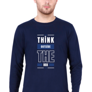 Think Outside The Box Male Round Neck Full Sleeve Classic T-Shirt