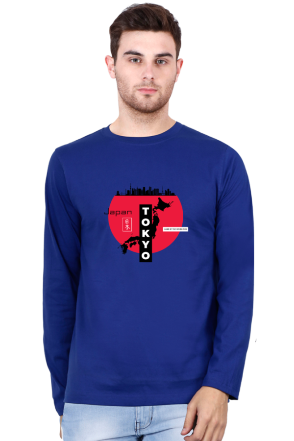 Tokyo Land Of The Rising Sun Male Round Neck Full Sleeve Classic T-Shirt
