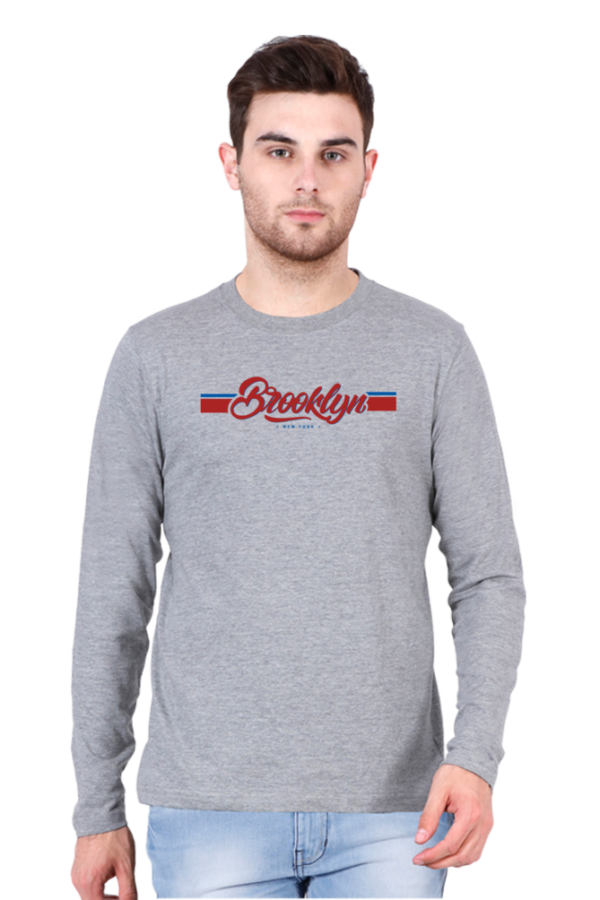 Brooklyn New York V2 Male Round Neck Full Sleeve Classic T-Shirt