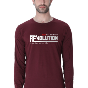 Revolution towards a better life Male Round Neck Full Sleeve Classic T-Shirt