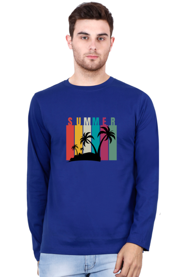 Summer Male Round Neck Full Sleeve Classic T-Shirt