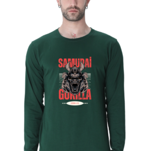 Samurai Gorilla Male Round Neck Full Sleeve Classic T-Shirt