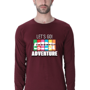 Let's Go Adventure Male Round Neck Full Sleeve Classic T-Shirt