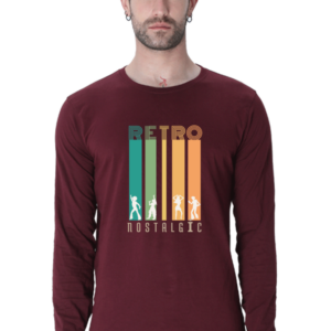 Retro Nostalgic Male Round Neck Full Sleeve Classic T-Shirt