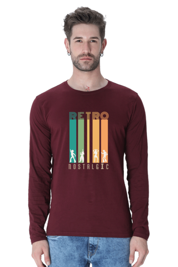 Retro Nostalgic Male Round Neck Full Sleeve Classic T-Shirt