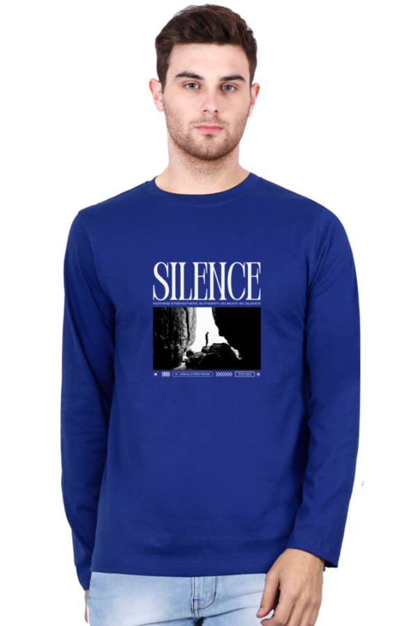 Silence Male Round Neck Full Sleeve Classic T-Shirt