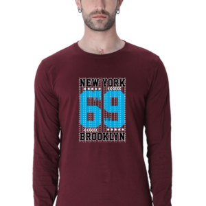 New York Brooklyn Male Round Neck Full Sleeve Classic T-Shirt