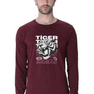 Angry Tiger Male Round Neck Full Sleeve Classic T-Shirt