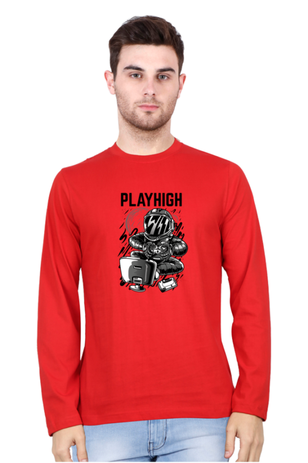 Play High Male Round Neck Full Sleeve Classic T-Shirt