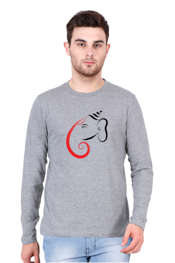Lord Ganesha V5 Male Round Neck Full Sleeve Classic T-Shirt