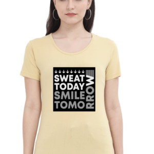 Sweet Today Smile Tomorrow Female Round Neck Half Sleeve Classic T-Shirt