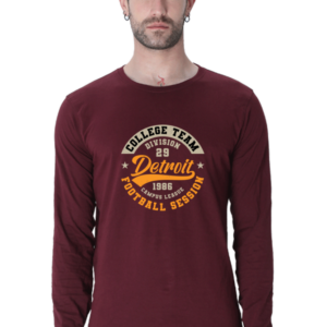 College Team Football Session Male Round Neck Full Sleeve Classic T-Shirt