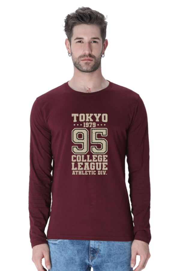 Tokyo 95 College League Male Round Neck Full Sleeve Classic T-Shirt