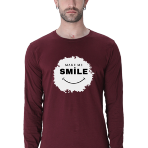 Make Me Smile Male Round Neck Full Sleeve Classic T-Shirt