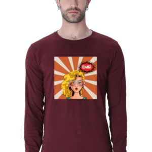 OMG Girl Male Round Neck Full Sleeve Classic T-Shirt