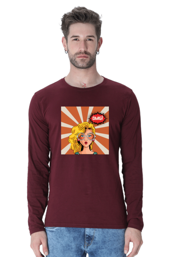 OMG Girl Male Round Neck Full Sleeve Classic T-Shirt