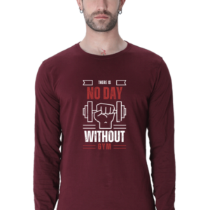 No Day Without Gym Male Round Neck Full Sleeve Classic T-Shirt