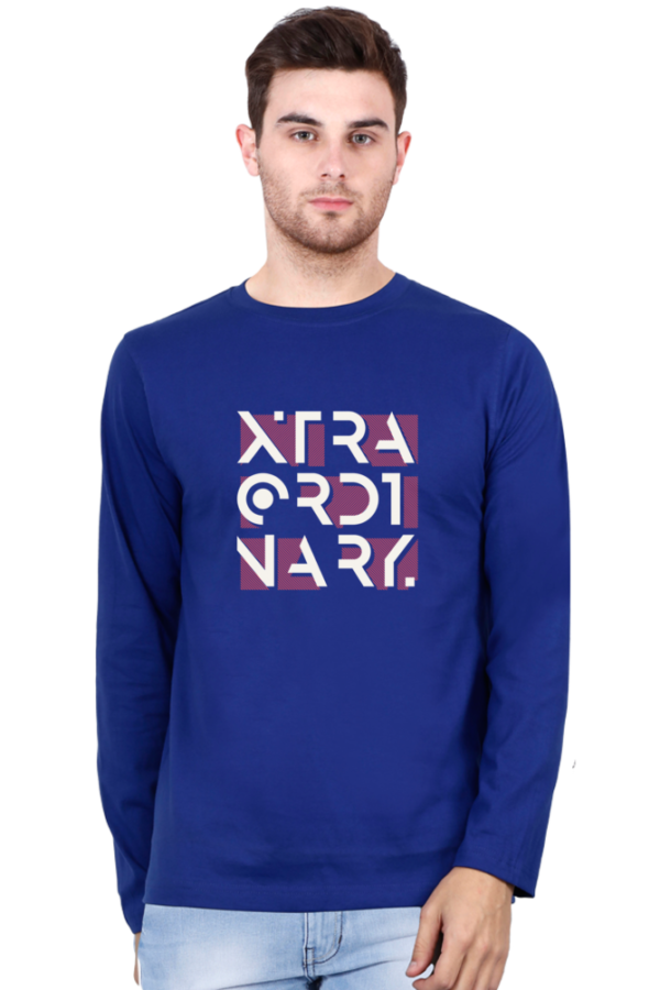 Extraordinary Male Round Neck Full Sleeve Classic T-Shirt