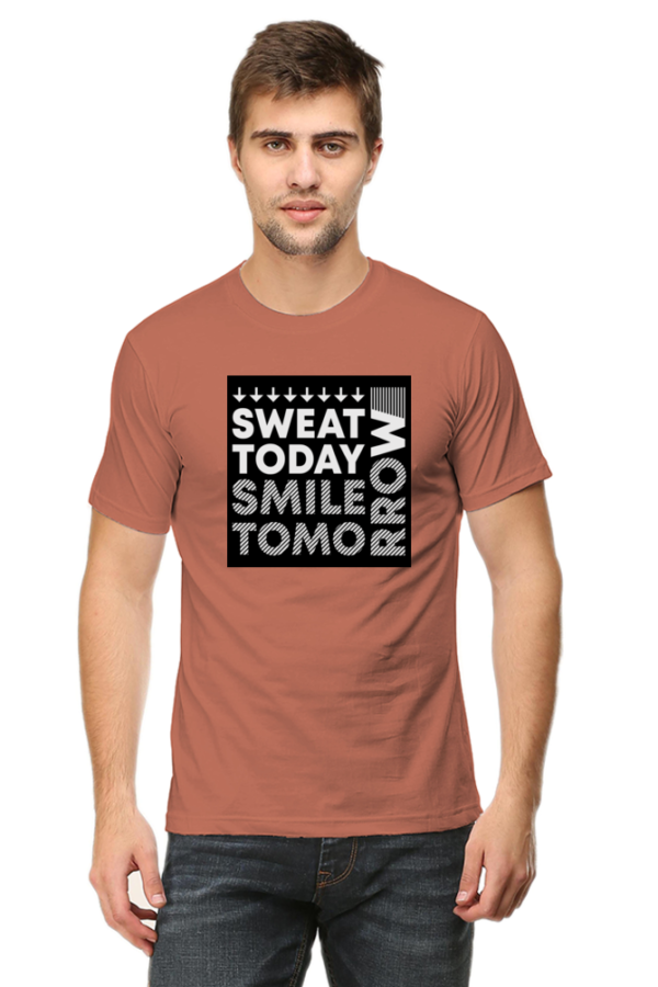 Sweet Today Smile Tomorrow Male Round Neck Half Sleeve Classic T-Shirt