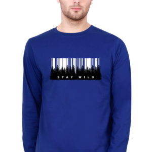Stay Wild Forest Male Round Neck Full Sleeve Classic T-Shirt