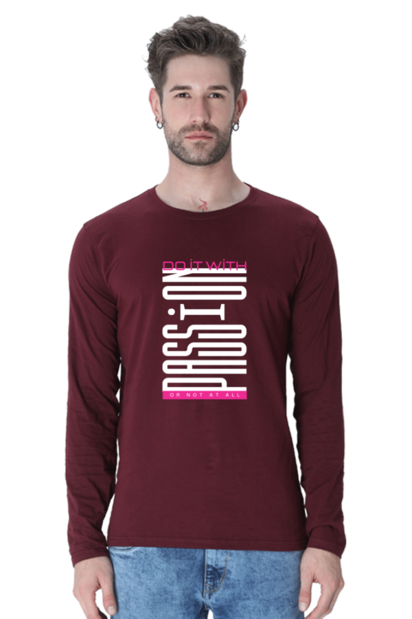 Do It With Passion Male Round Neck Full Sleeve Classic T-Shirt