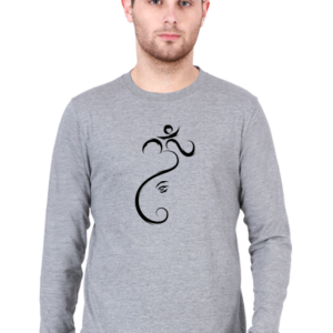 Om Lord Ganesha Male Round Neck Full Sleeve Classic T-Shirt