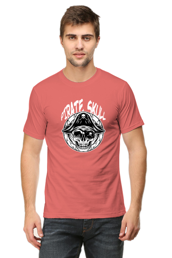 Pirate Skull Male Round Neck Half Sleeve Classic T-Shirt - Image 3
