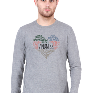 Kindness Male Round Neck Full Sleeve Classic T-Shirt
