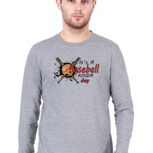 It’s a Baseball Kinda Day Male Round Neck Full Sleeve Classic T-Shirt
