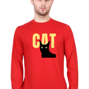 Black Cat Male Round Neck Full Sleeve Classic T-Shirt
