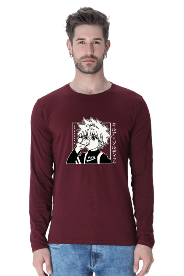 Hunter Killua Zoldyck Dark Male Round Neck Full Sleeve Classic T-Shirt