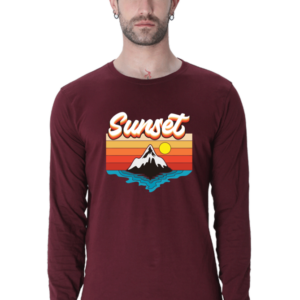 Sunset Male Round Neck Full Sleeve Classic T-Shirt