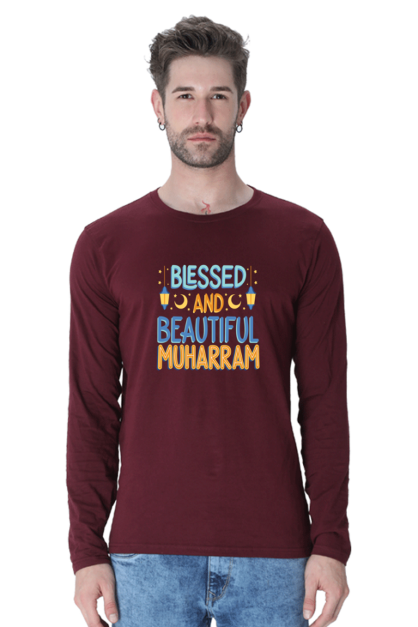 Blessed And Beautiful Muharram Male Round Neck Full Sleeve Classic T-Shirt