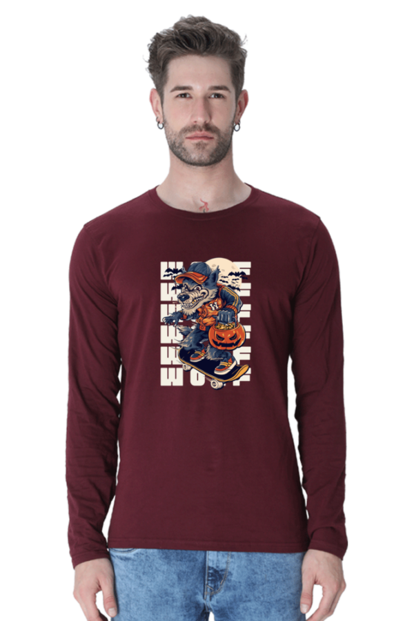 Wolf Male Round Neck Full Sleeve Classic T-Shirt