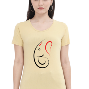 Lord Ganesha V4 Female Round Neck Half Sleeve Classic T-Shirt