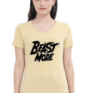 Beast Mode Female Round Neck Half Sleeve Classic T-Shirt