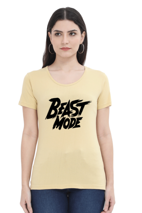 Beast Mode Female Round Neck Half Sleeve Classic T-Shirt
