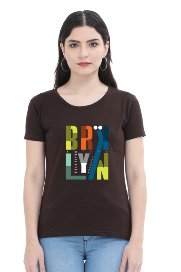 brooklyn Female Round Neck Half Sleeve Classic T-Shirt