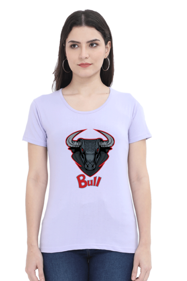 Bull Female Round Neck Half Sleeve Classic T-Shirt