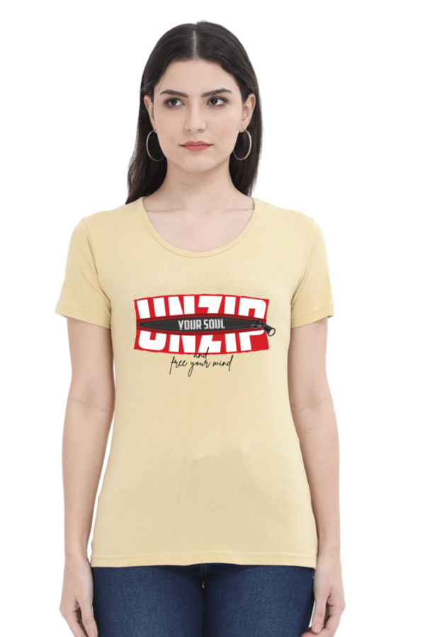 Unzip Your Soul Female Round Neck Half Sleeve Classic T-Shirt