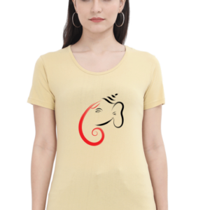 Lord Ganesha V5 Female Round Neck Half Sleeve Classic T-Shirt