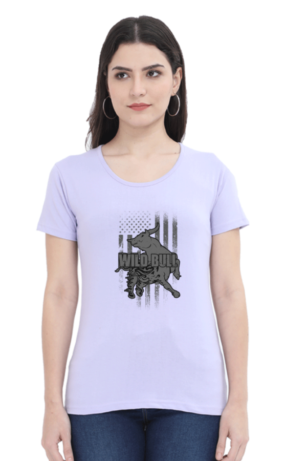 Wild Bull Female Round Neck Half Sleeve Classic T-Shirt