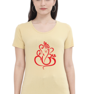 Lord Ganesha Female Round Neck Half Sleeve Classic T-Shirt