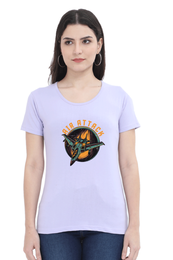 Air Attack Female Round Neck Half Sleeve Classic T-Shirt - Image 2