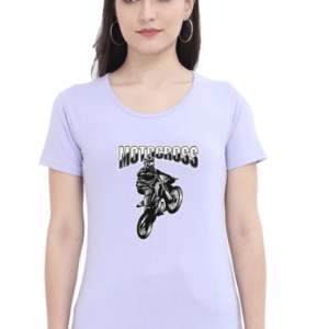 Motocross Female Round Neck Half Sleeve Classic T-Shirt
