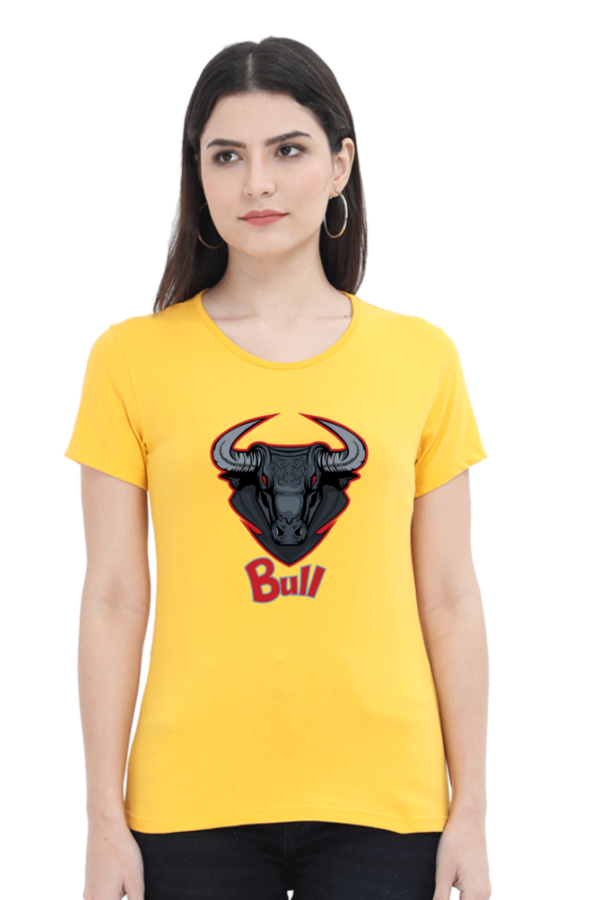 Bull Female Round Neck Half Sleeve Classic T-Shirt - Image 3