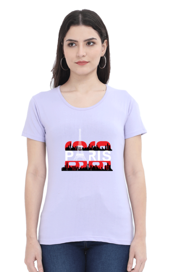 Paris Female Round Neck Half Sleeve Classic T-Shirt
