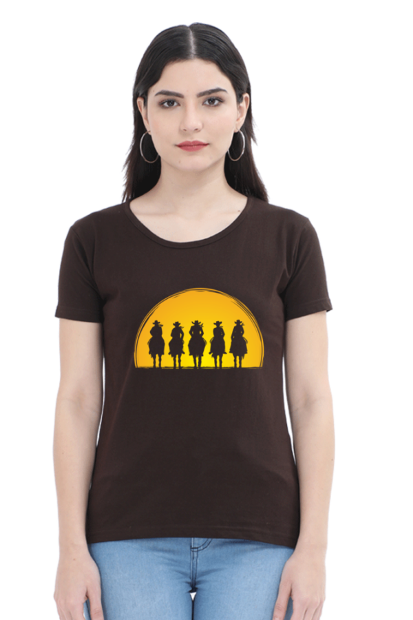 Cowboy Gangs Female Round Neck Half Sleeve Classic T-Shirt